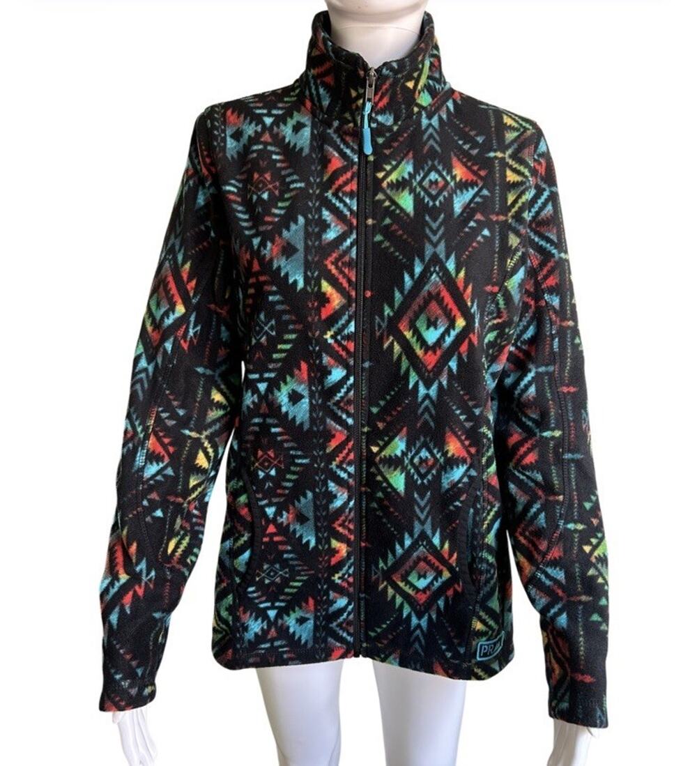 Powder River Outfitters Womenβs Small Southwestern Aztec Fleece Full Zip Jacket